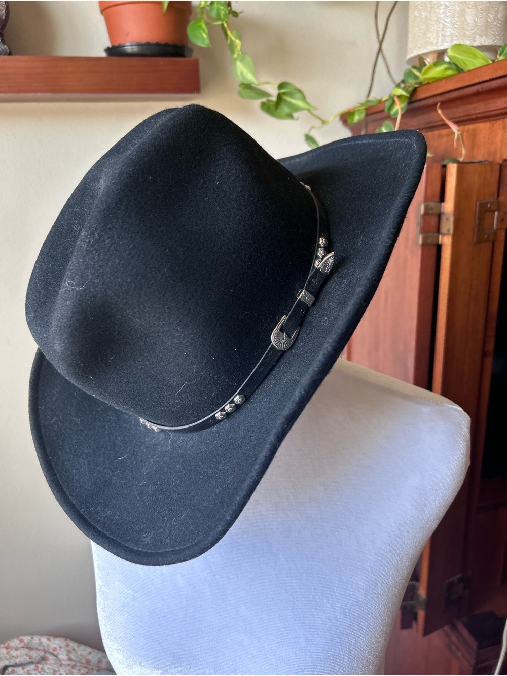 Bailey Western Hat Wool Cowboy Hat with Studded Leather Band